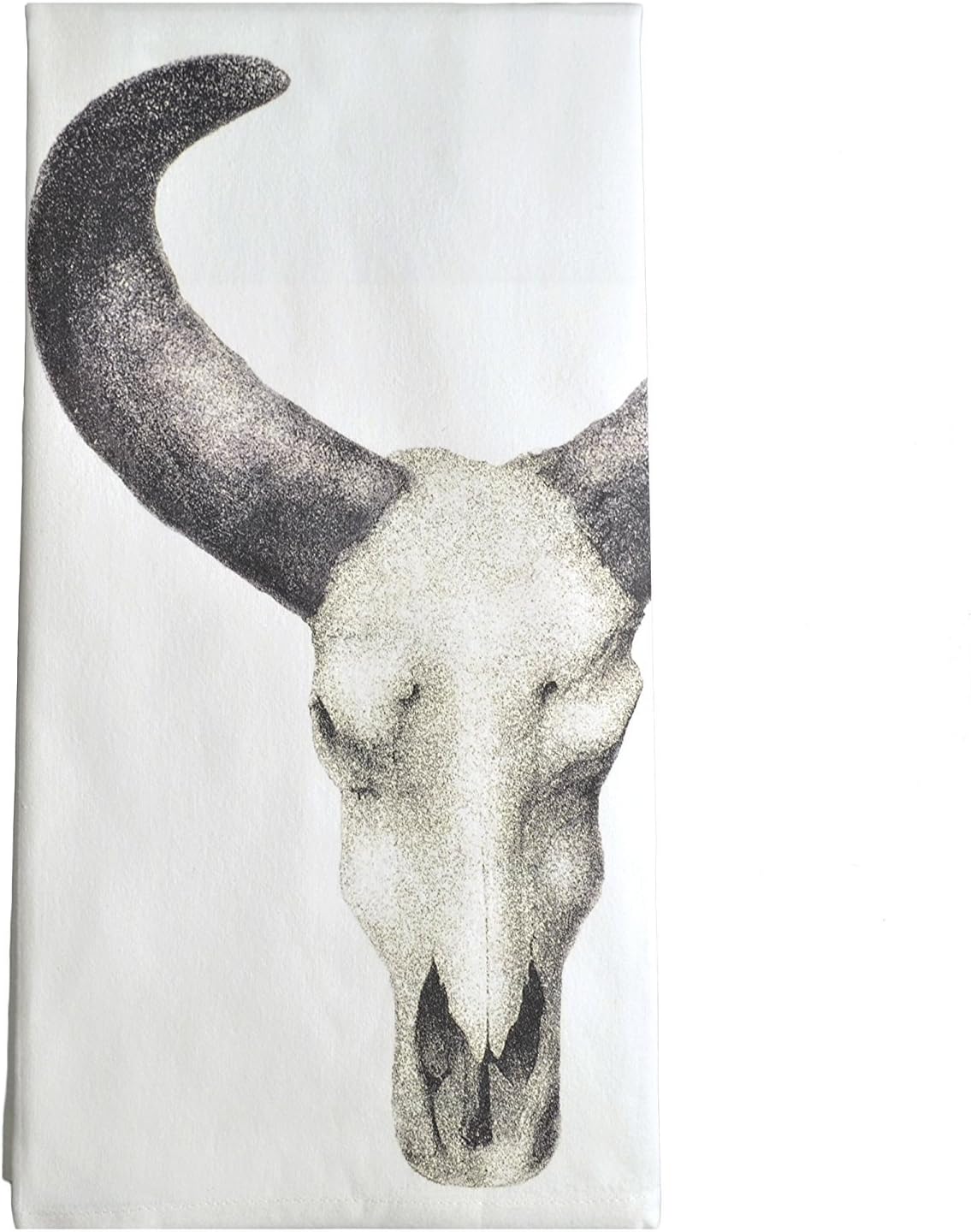 Montgomery Street Cow Skull Cotton Flour Sack Dish Towel