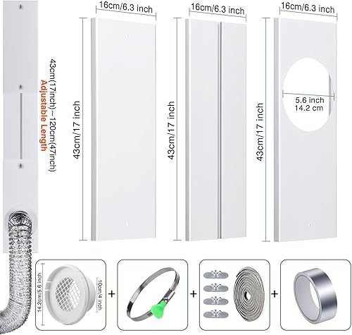 Miniatura 3 de Kit mejorado de ventana de ventilación de secadora para manguera de escape de secadora de 4 pulgadas de diámetro, kit de ventilación universal para