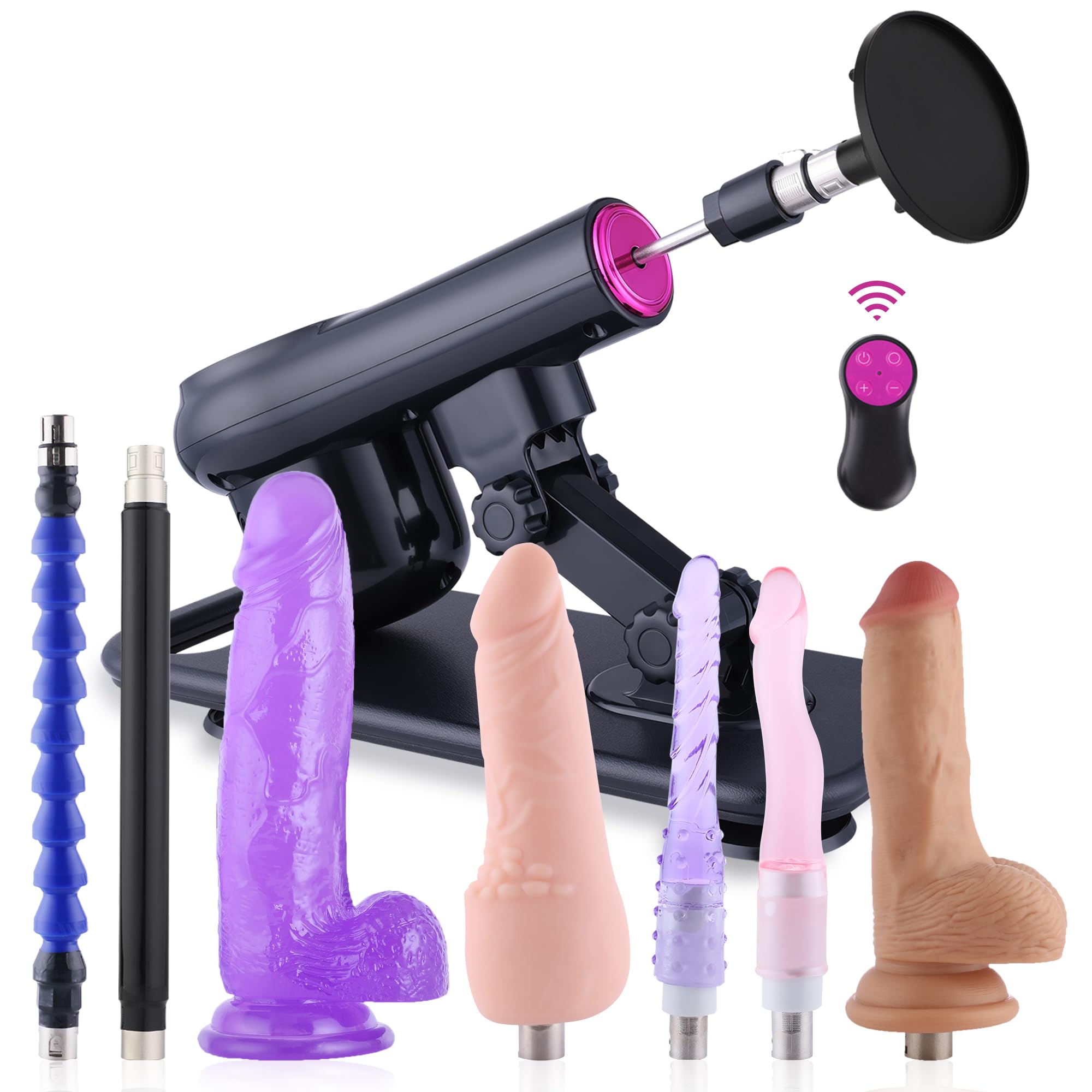 Máquina de amor con control remoto, máquina sexual, juguetes para adultos con 8 accesorios, consolador automático para hombres y mujeres