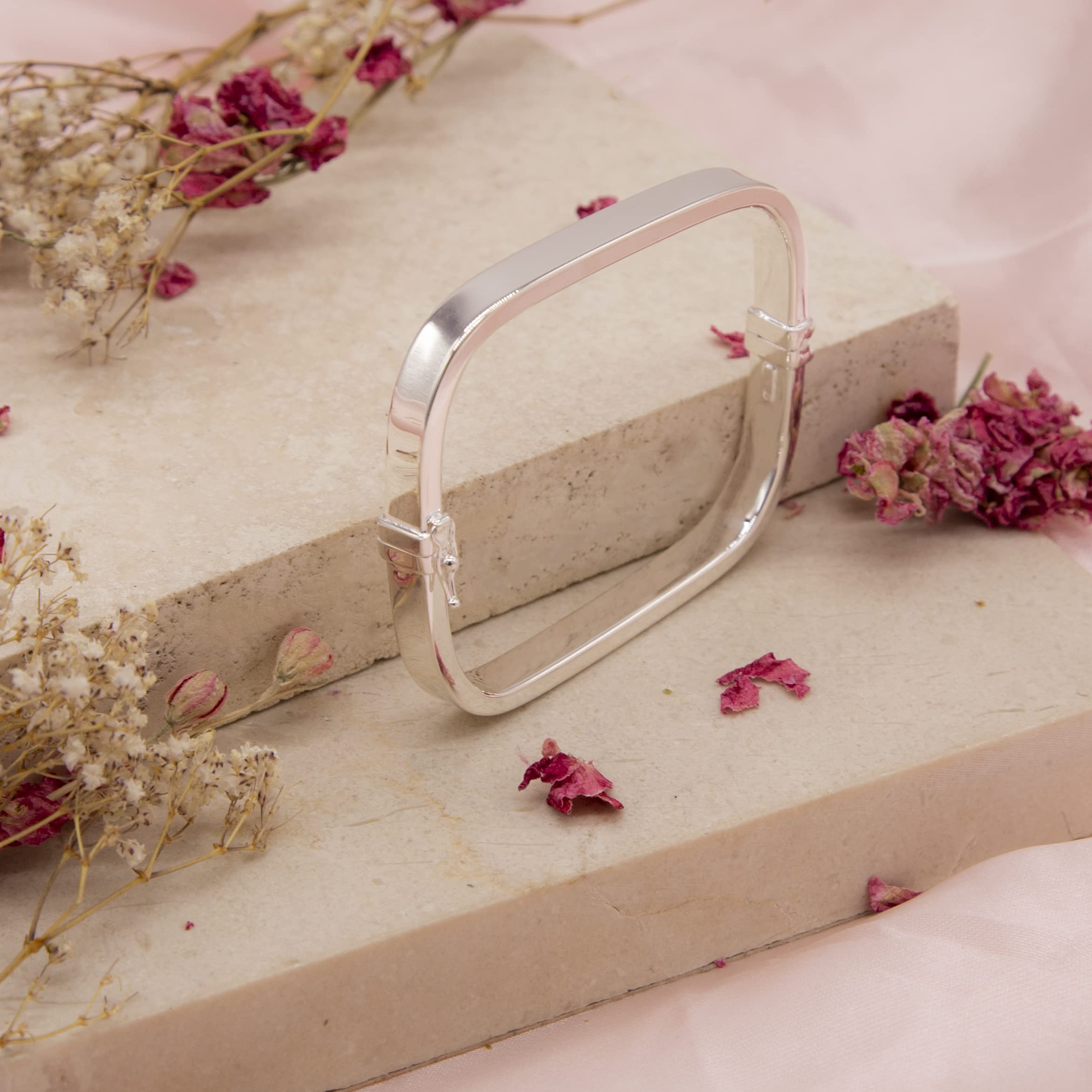 Tuscany Silver Bracciale da Donna in Argento Sterling Rettangolare Vuoto Square Bangle