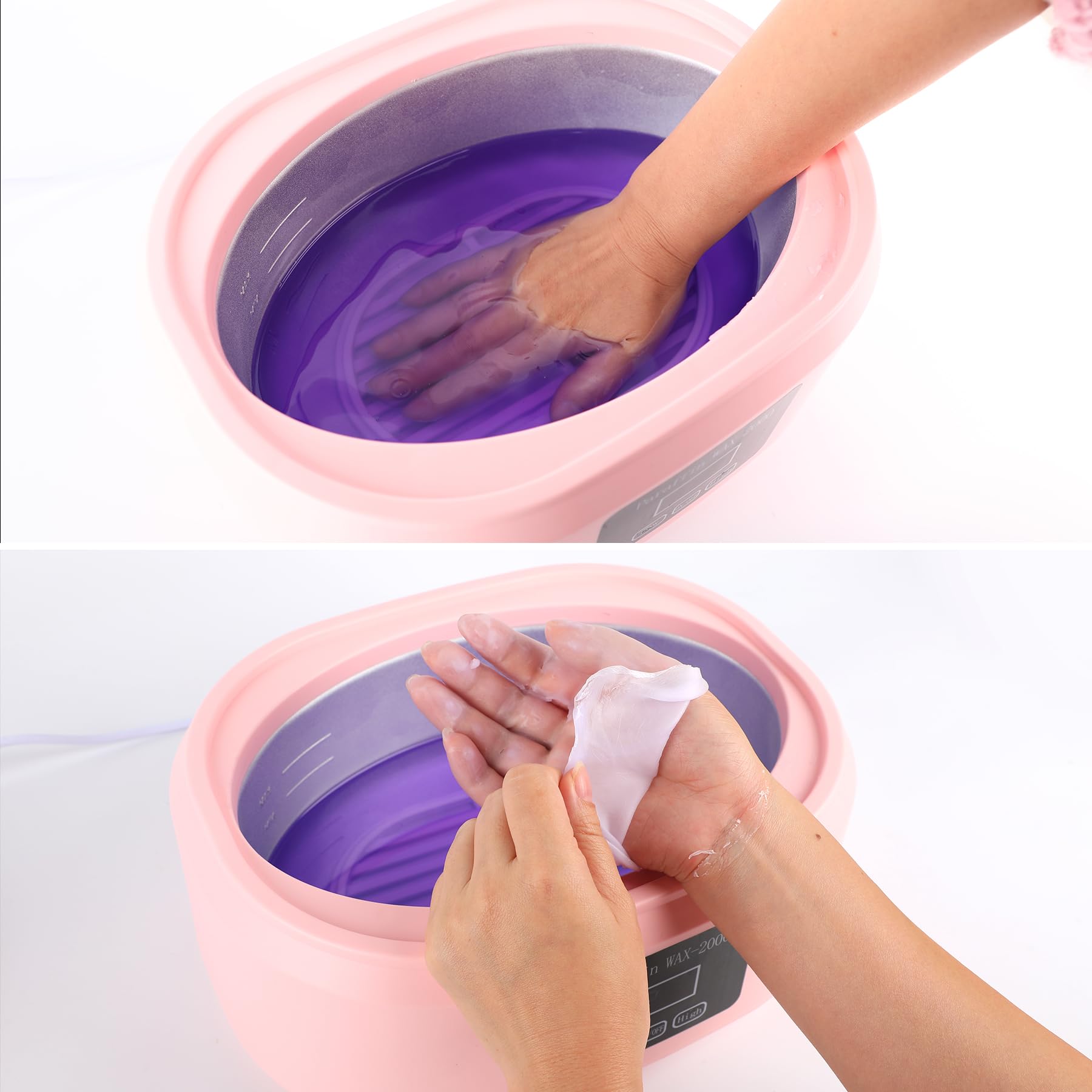 Forever Speed Bain de cire pour mains et pieds - 3400 ml - Bain de paraffine pour peaux sèches et rugueuses - Avec 900 g de cire de paraffine - Affichage de la température de 200 W - Cadeau idéal -