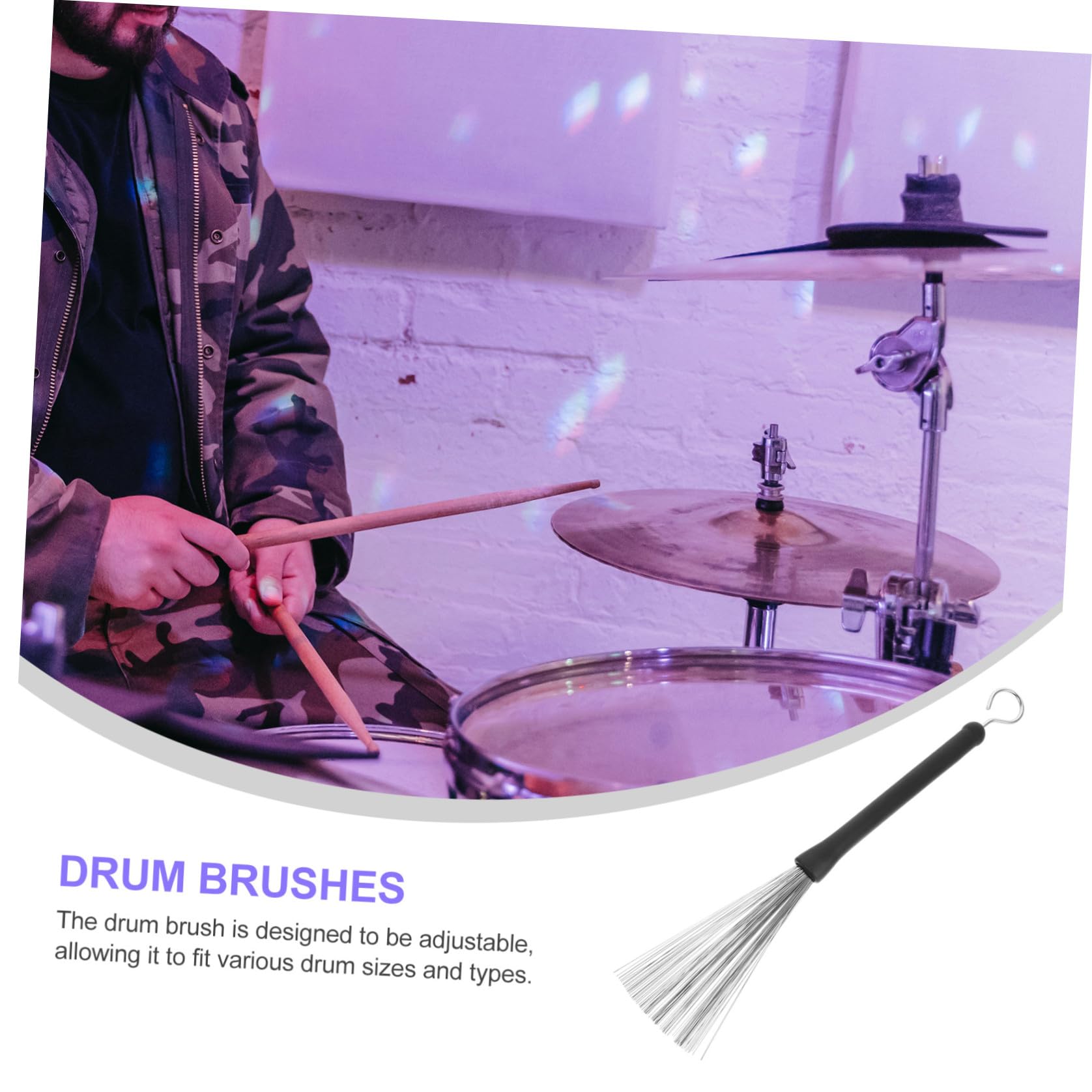 Alipis 2piezas Baquetas De Acero Inoxidable Cepillos De Alambre Retráctiles Para Instrumentos De Percusión Para Practicar y Tocar En Directo