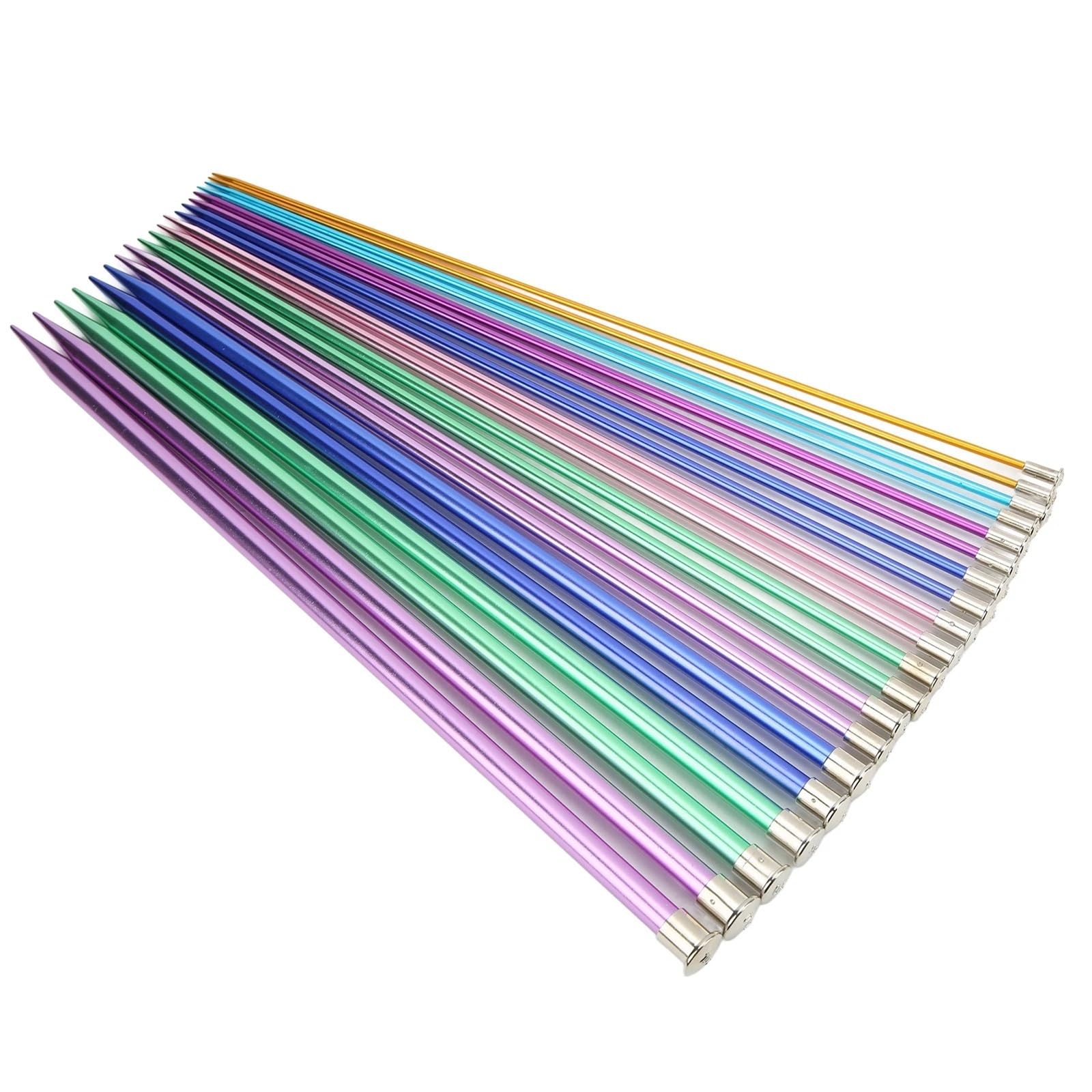 10 pares de agujas tejer aluminio, Color súper largo, DIY, bufanda for Jersey, aguja una sola punta, conjunto punto suéter Aguja de tejer
