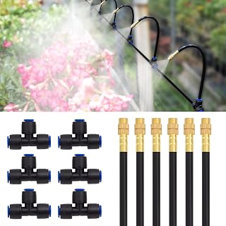 Drip Irrigation Parts ONLY 6pcs of 360° Adjustable Arm Sprayer Copper Nozzles and Quick Connect Base - No Tubing No Faucet Adapter