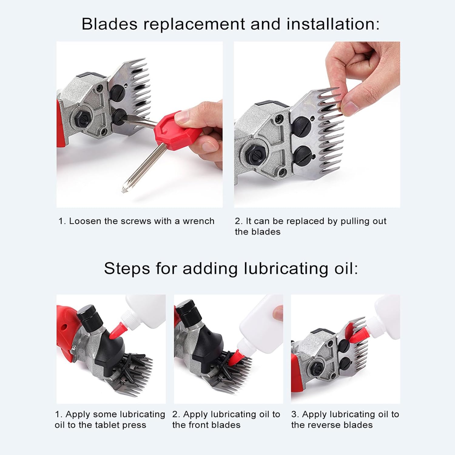 Sheep Shears Electric Farm Livestock Haircut, Animal Clippers for Horses Alpacas Goats for BL1830B BL1840B BL1850B 21V Battery Adjustable Speed Cordless Shearing Clippers