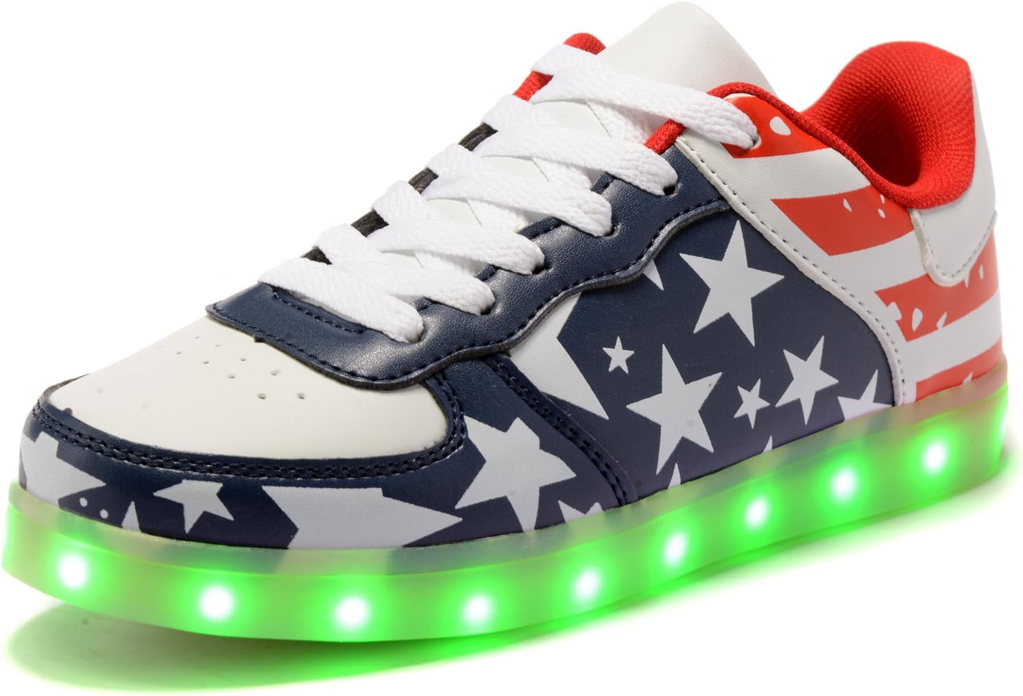 USB Charging 11 Colors LED Shoes, Light Up Flashing Fashion Sneakers for Mens & Womens, Blue 39