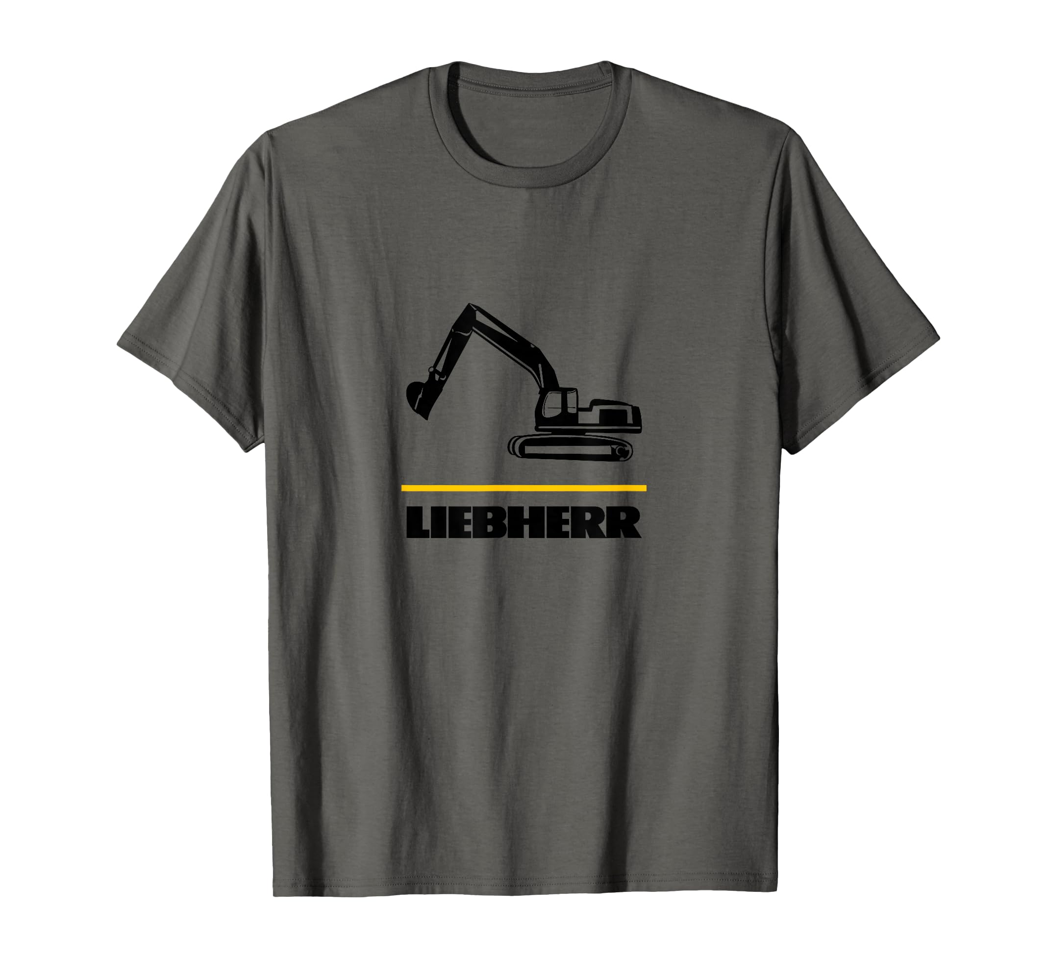 Liebherr Bagger Raupe Dumper Fahrer Liebherr Fan T-Shirt, Grey, Small, Unisex-Adults, Short Sleeve, Modern, Letter Print, Construction, Work