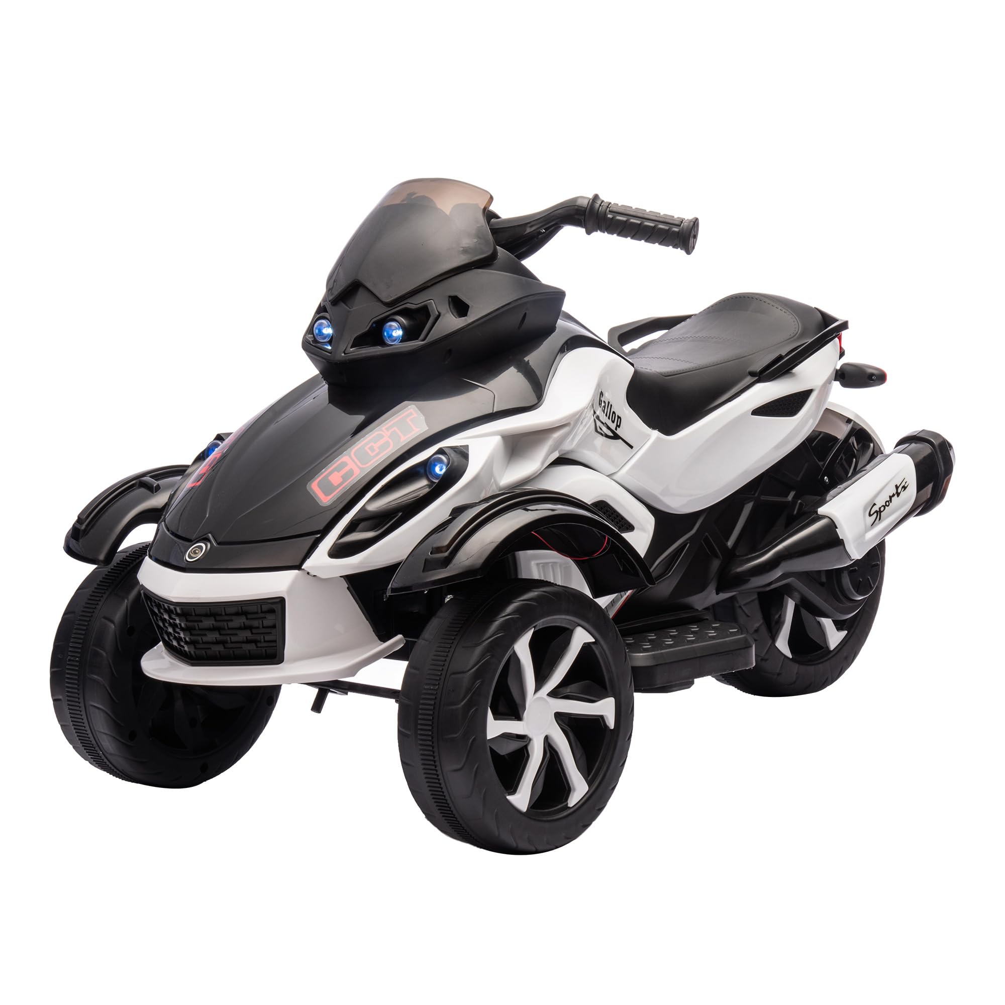 Kids12V Electric Ride on Motorcycle Lights Horn for 18-36 Months White