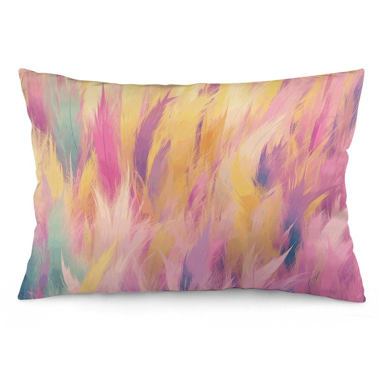 2 Pack Pillow Cases for Hair and Skin, Soft Breathable Pillow Case Covers with Hidden Zipper, Peach and Yellow Pillowcase 16 "x24 Pillow Covers for Sleeping Gift