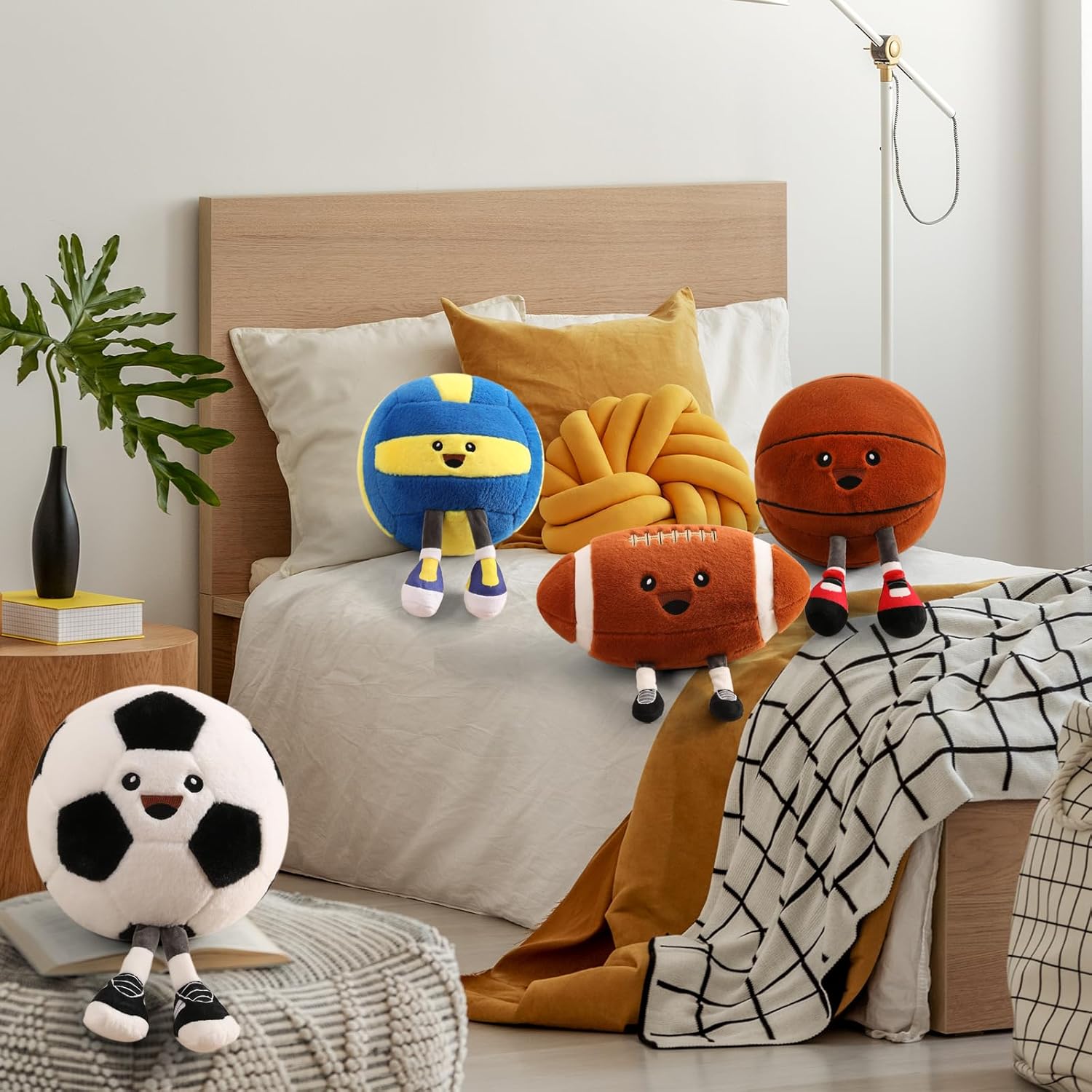 Volleyball Plush - Soft Funny Volleyball Stuff Animal Plush Toy, Cute Birthday Plush Toy Gifts for Boys Girls and Sports Enthusiast Room Decor Pillow
