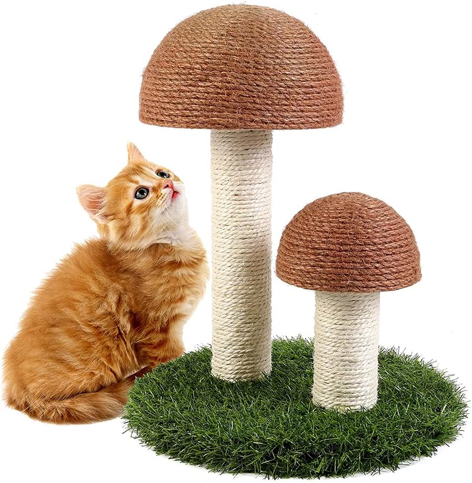 Handmade Scratch Column with Firm Base Home Decor for Scratcher Mat Mushroom Shaped