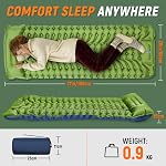 Myxslop Camping Sleeping Pad, Self Inflating Sleeping Pad with Pillow Built-in Foot Pump Portable Inflatable Sleeping Pads Compact for Outdoor Camping, Backpacking, Hiking, Tents