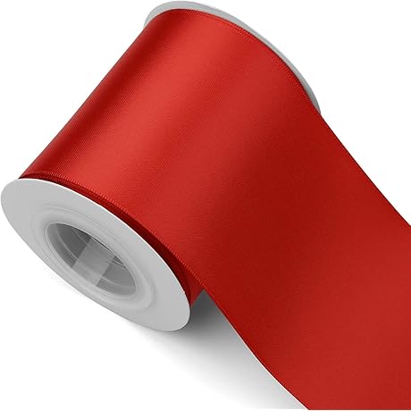 3 Inch Scarlet Red Doubled-Sided Satin Ribbon for Artistic Delights
