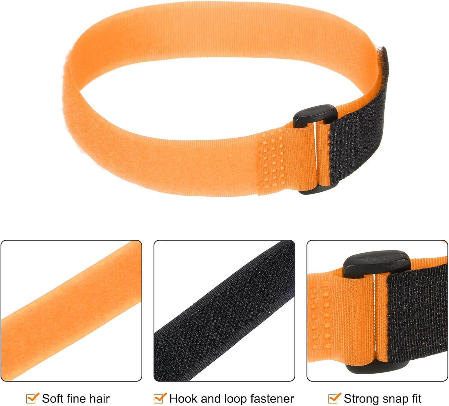 MECCANIXITY 6 Pcs Reusable Battery Tie Down Straps, 1"x16" Nylon Multipurpose Battery Hold Down Adjustable Cinch Strap Hook Loop Fastening Tie for Quadcopters FPV RC Drone Boat Car, Orange image 3