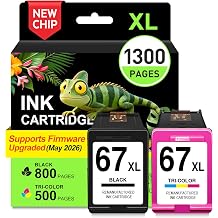 COLORETTO 67XL Ink Black&Color Remanufactured Ink Cartridges for HP 67 XL | DESKJET 2800e,2852e,2827e,2842e,2855e;2700e,2755e,2752e,2742e; 4100e; 4200e,4227e,4252e,4255e; ENVY 60XX,64XX;