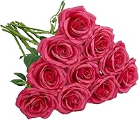 Vista 38 de Rosas Artificiales 10 unidades Ramo de Flores Abiertas Tallos de Rosas Artificiales para Arreglos de Boda, Ramo de Novia, Centro de Mesa, Flores