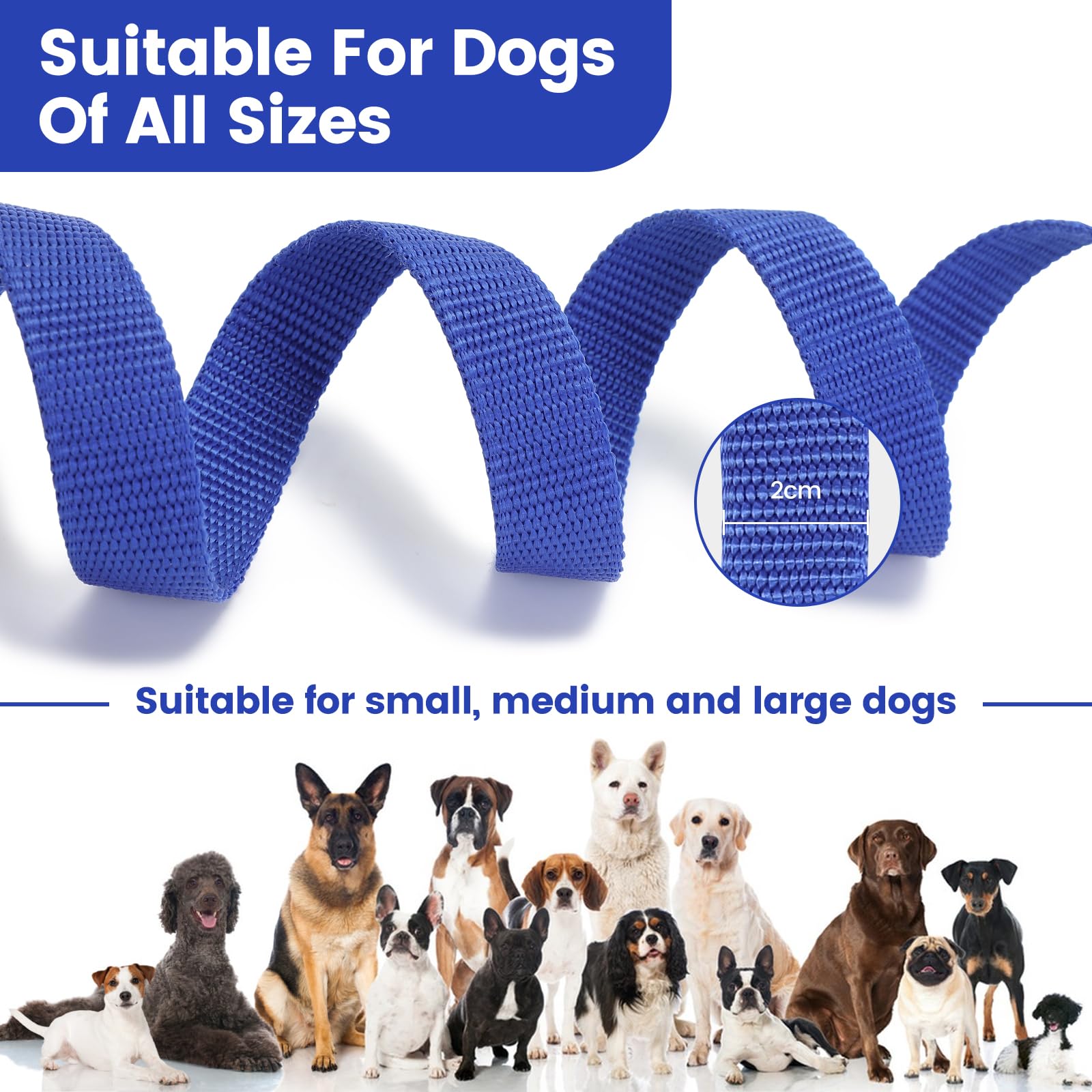 Guinzaglio Lungo Happy Hachi Per Cani - 3 Metri Nylon Anti-Groviglio - Foto 5