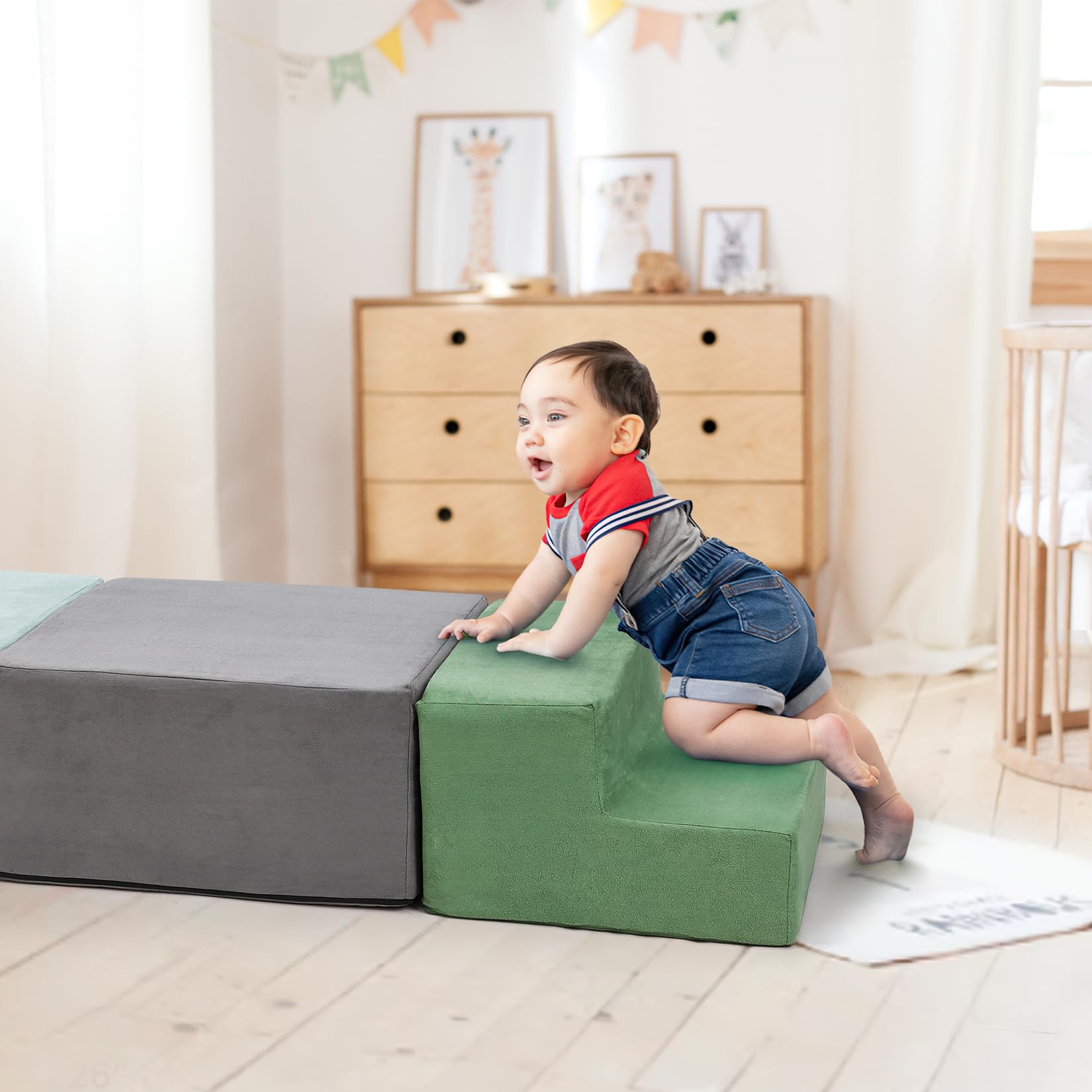 GAOMON Foam Climbing Blocks for Toddlers and Preschoolers - Soft Climbing Indoor Set - Active Play Set for Climbing, Crawling, and Sliding, 6PCS