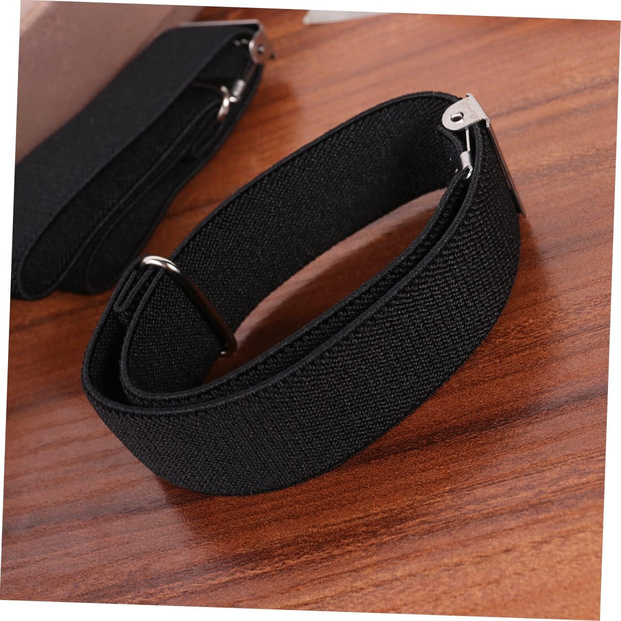 Women's Men's Shirt Stay Belt 2.5cm Chinlon Sleeve Garters Easy to Use Black
