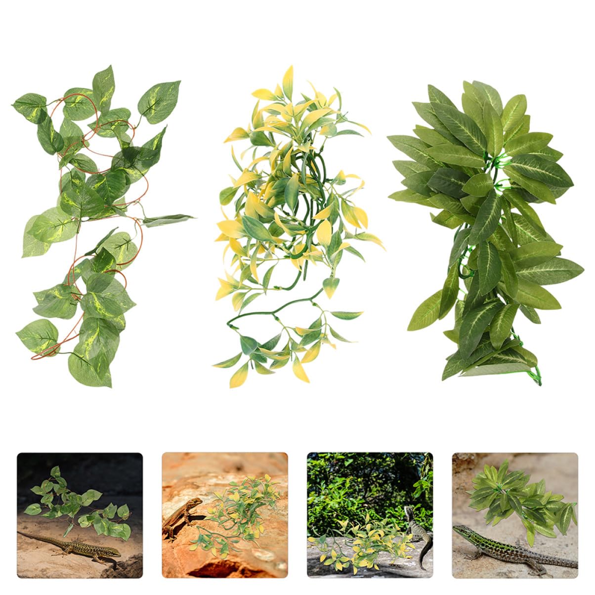 UPKOCH 6piezas Plantas para Reptiles de Plástico para Decorar Terrarios Enredaderas Artificiales Colgantes para Acuarios de Reptiles Decoración para Terrarios de Serpientes