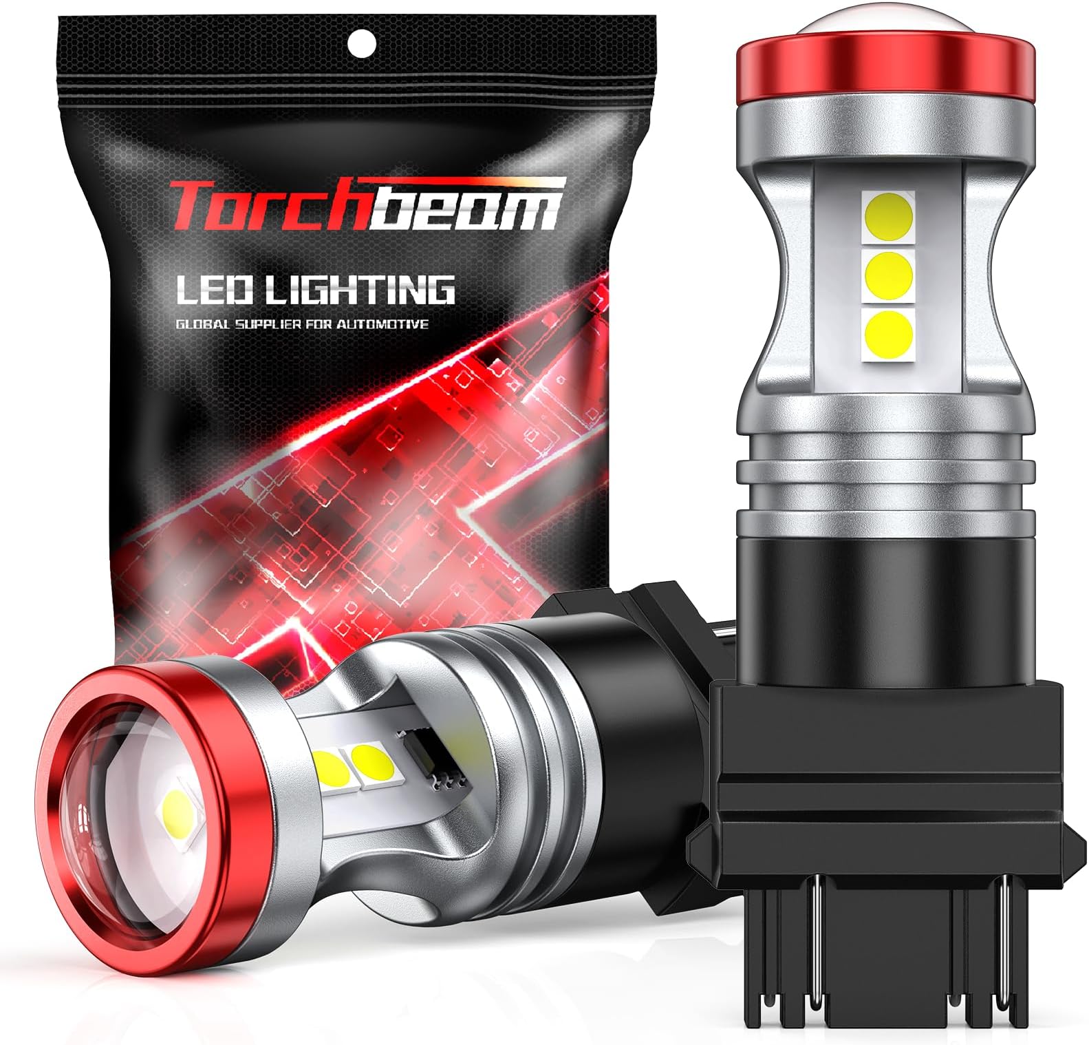 Torchbeam 3157 LED Bulb White 3156 3057 3056 4157 Reverse Blinker Back Up Lights DRL Tail Brake Lights 6500K Xenon Whiteï¼Ë†Pack of 2ï¼â€°