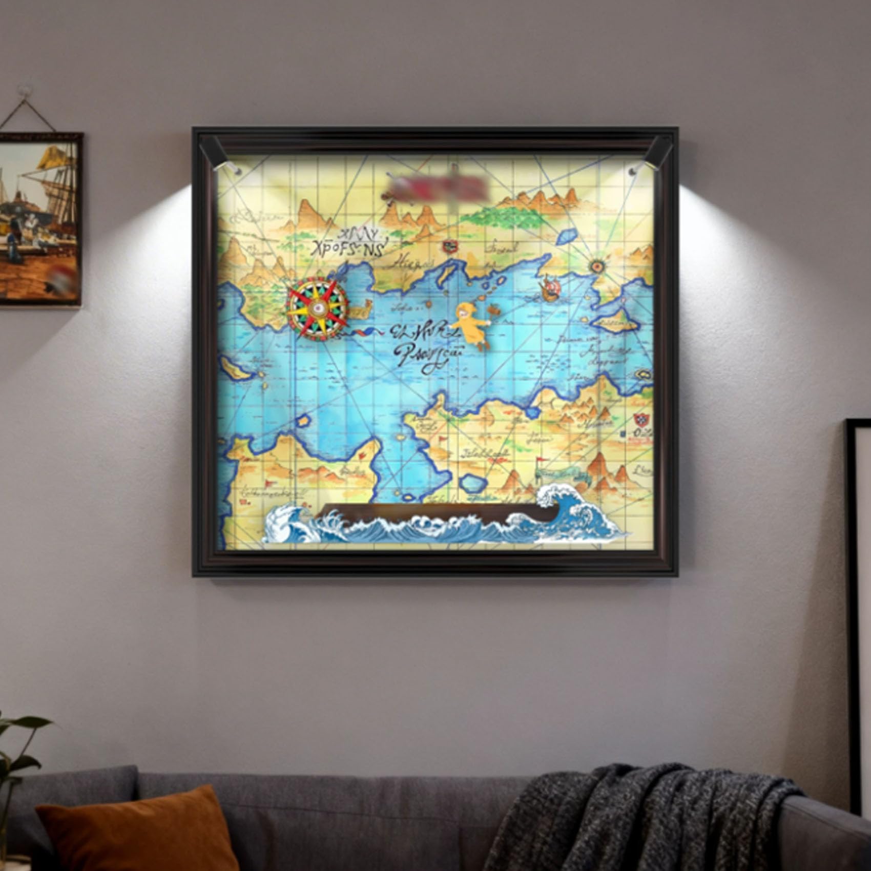 Display Wallboard for Le-go 75639 Ship Set, Wall photo frame, Wall Mount Display Stand Art Wall Mount Frame,(Model not Included)