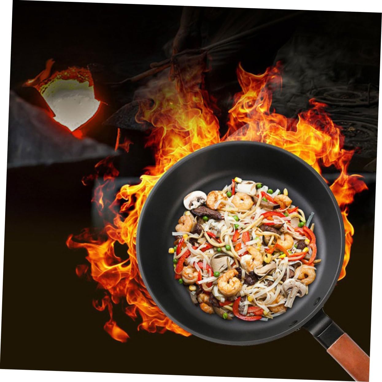 IMIKEYA Non-stick Frying Pan for Eggs and Steaks Uncoated Skillet for Grilling Easy to Clean Cooking Pan for