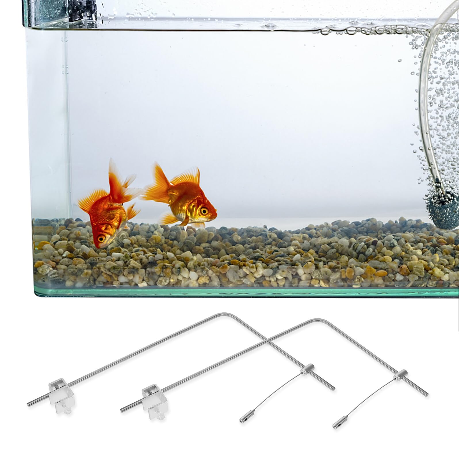 Supporti per Luci per Acquari in Lega di Alluminio, Staffa per Sospensione Leggera Regolabile 25x40 Cm, Accessori per Illuminazione Acquario Marino di Acqua , Facile