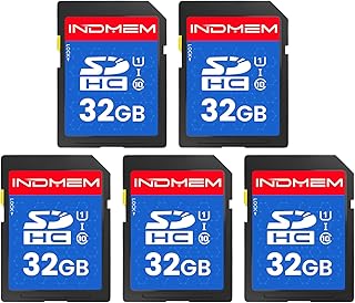 INDMEM SD Card 32GB (5 Pack) - SDHC Flash Memory Card UHS-I U1 Class 10 High-Speed Full HD Video Compatible with Digital Point-and-Shoot Cameras, HD Camcorders, DSLR and PC
