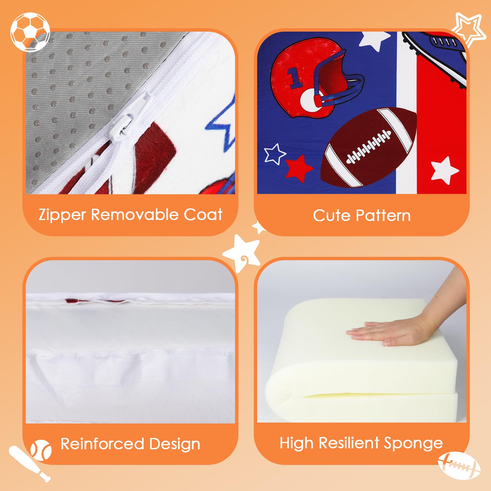 Divano Letto Pieghevole Per Bambini Decalsweet - 2-in-1 Con Stampa Razzo