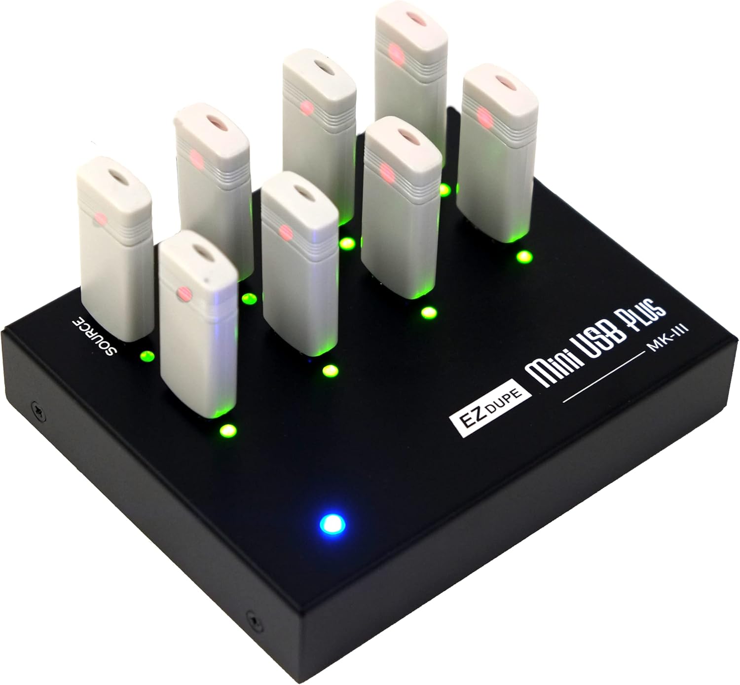 [New Update Version] EZ DUPE 1 to 7 Mini USB Plus MK III Duplicator - Standalone USB Flash Media Thumb Drive Compact Copier (DM-FU0-8V07B)