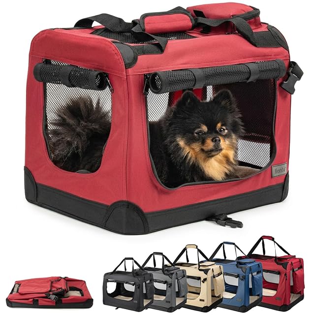 lionto Transportín para Perros Bolsa transportín para Perros Transportín Plegable Autobox Bolsa para Animales…
