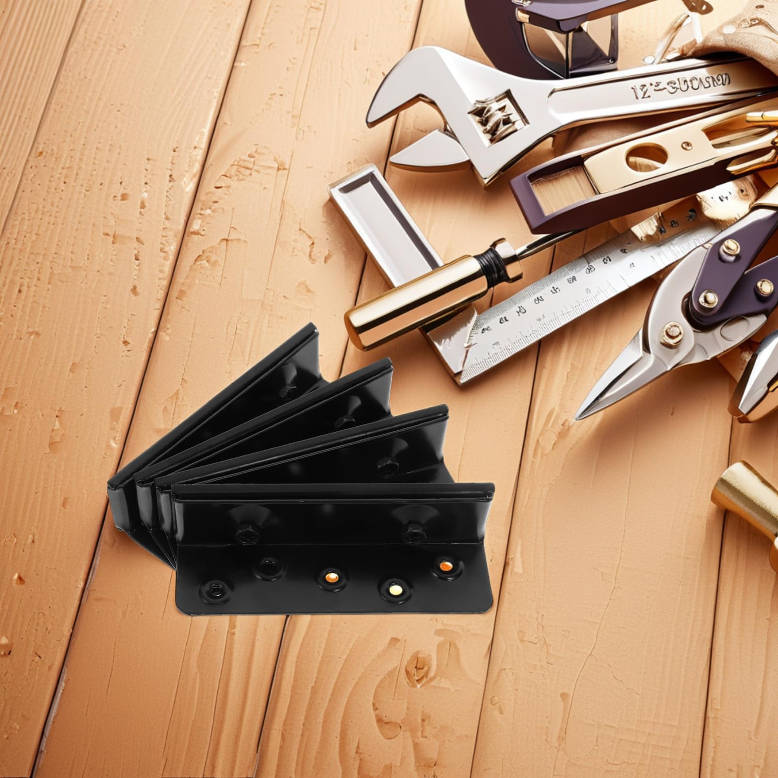 Garneck 1 Set Cerniera del Letto giroletto Regolabile staffe testiera Regolabili sponde del Staffa di Legno a testiera Hardware a Castello a Castello Ferro da Stiro Black
