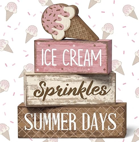 Miniatura 47 de 4 piezas de decoración de mesa de Navidad de madera de Papá Noel, decoración de bandeja escalonada de Navidad, letrero decorativo de bloques de Papá