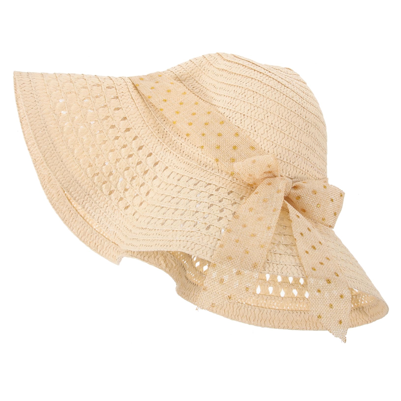 Kisangel Cappello Sole Intrecciata Cappello Multifunzionale con Visiera Larga per Spiaggia e attività e Traspirante Design Moda Facile Riporre