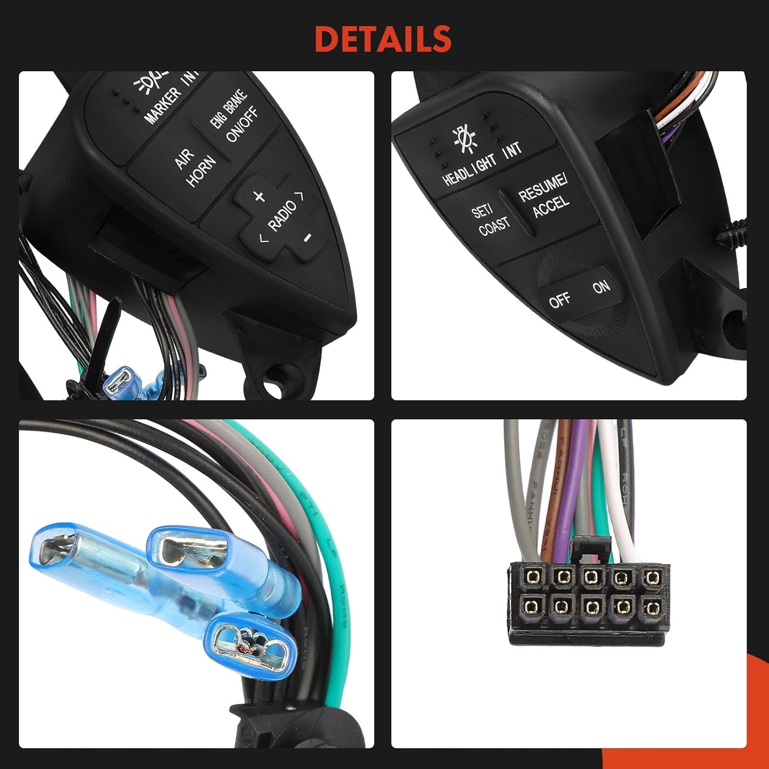 A-Premium Steering Wheel Mounted Cruise Control Switch Buttons Compatible with International Harvester ProStar 2008-2016