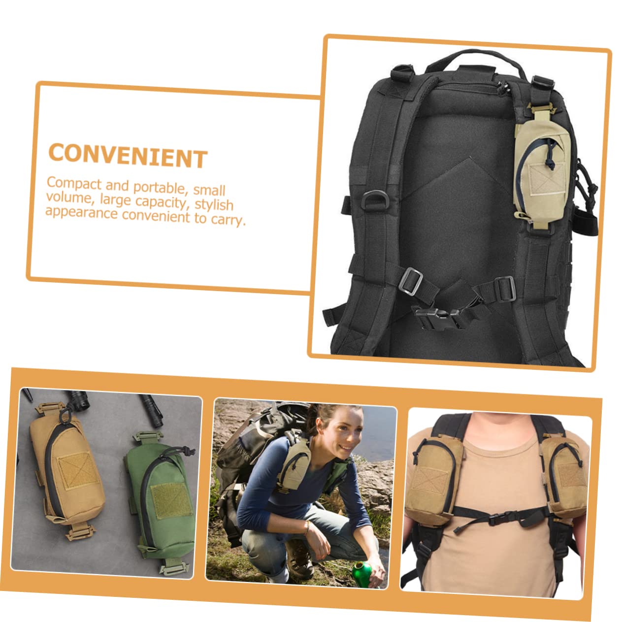 Kisangel 4piezas Bolsa De De Camping De Hombro Bolsa De Almacenamiento para Emergencias y Material Oxford Resistente y Lavable