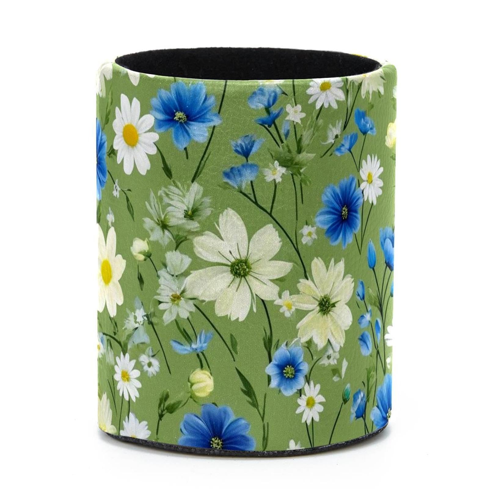 VAPOKF Round Pencil Holders for Desk, Daisy Pen Holders Pen Pot Makeup Brushes Storage Desktop Stationery Supplies Organiser for Home Office