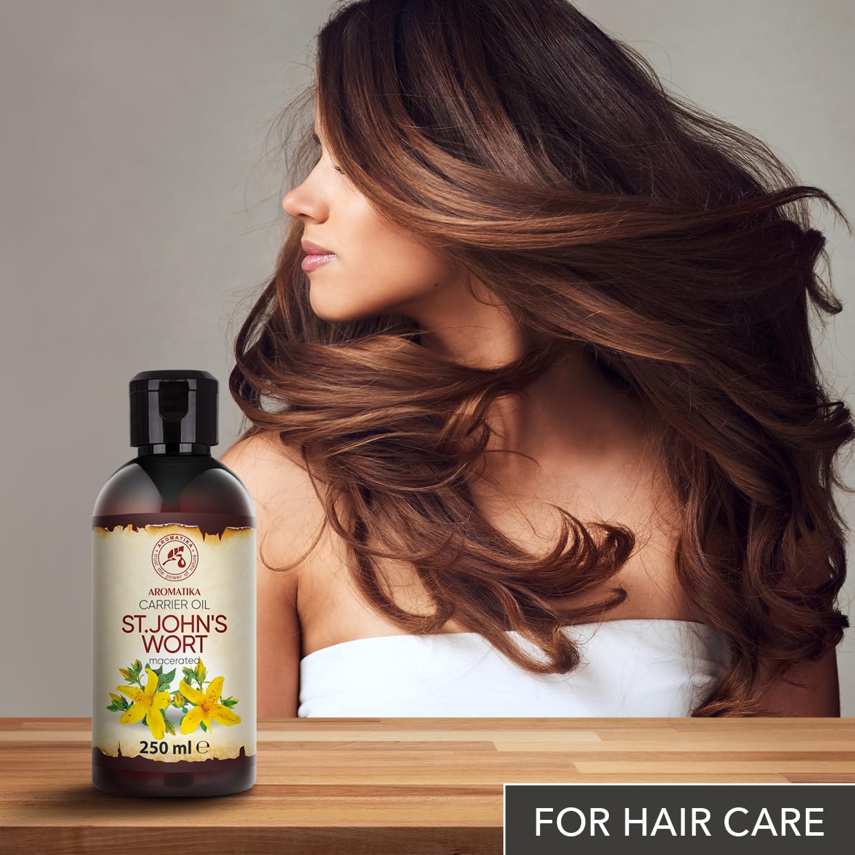 AROMATIKA St Johns Wort Oil 8.5 Fl Oz (250ml) - Hypericum Perforatum - 100% Pure & Natural - St. John's Wort Oil for Intensive Care Face - Body - Skin - Hair - Massage - Great w/Essential Oil