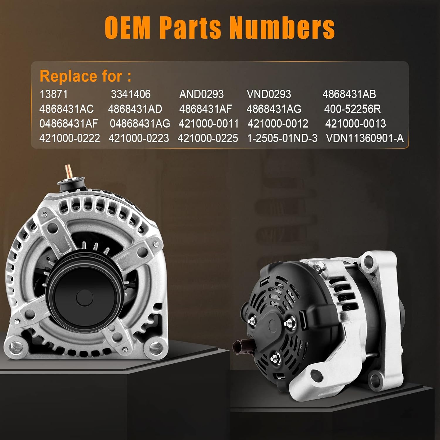 Alternator 140 Amp/12 Volt Compatible for Dodge for Grand Caravan 2001-2007 for Chrysler for Voyager 2001-2003 - 13871