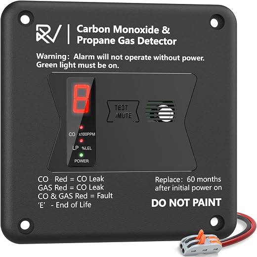 Carbon Monoxide Propane RV Detector 2 in 1 Dual CO/LP Gas Alarm Replace Old Loud Alarm 31011 100dB 12V DC for RV Travel RV