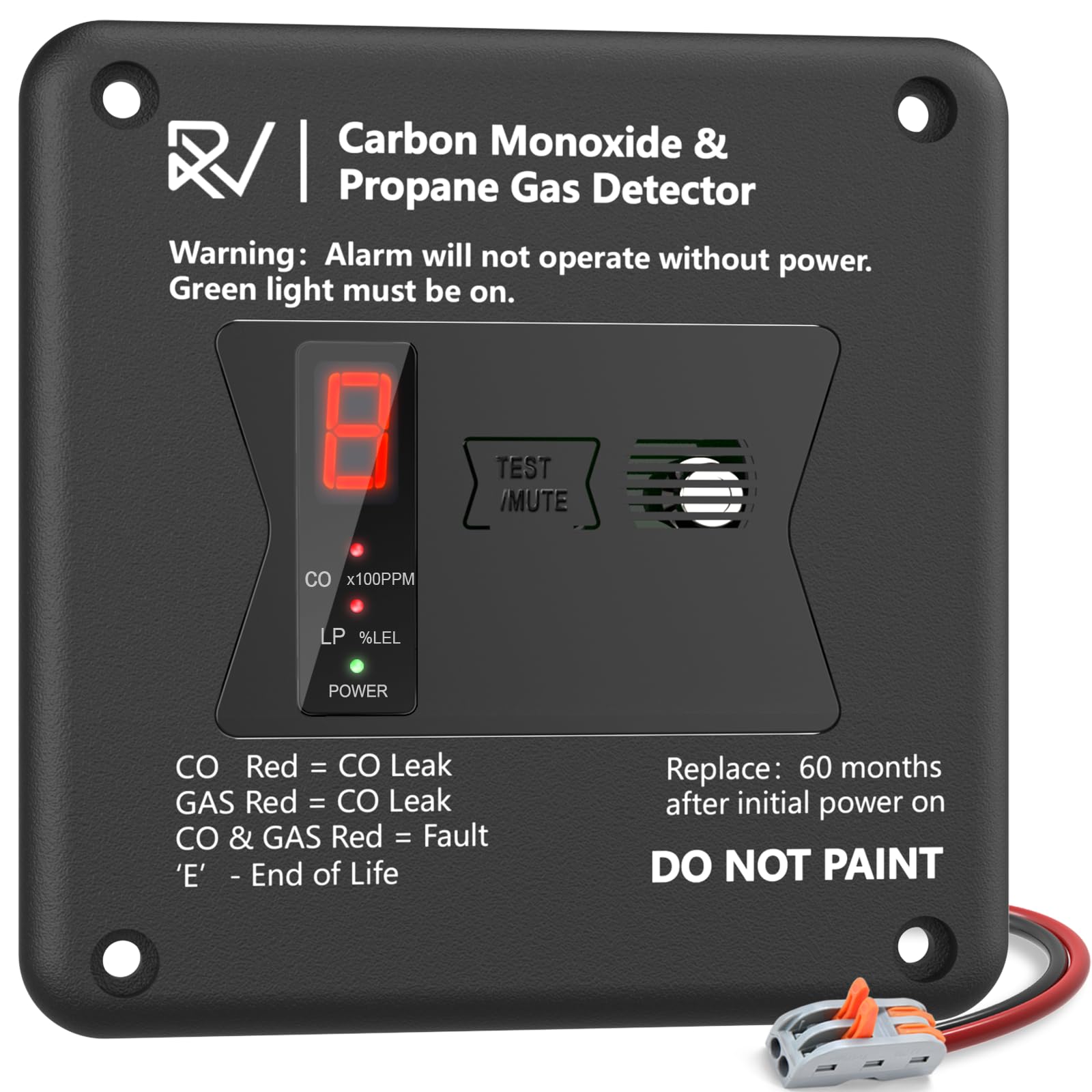 Leakbee 2-in-1 RV Propane Gas Detector R503 Flush Mount