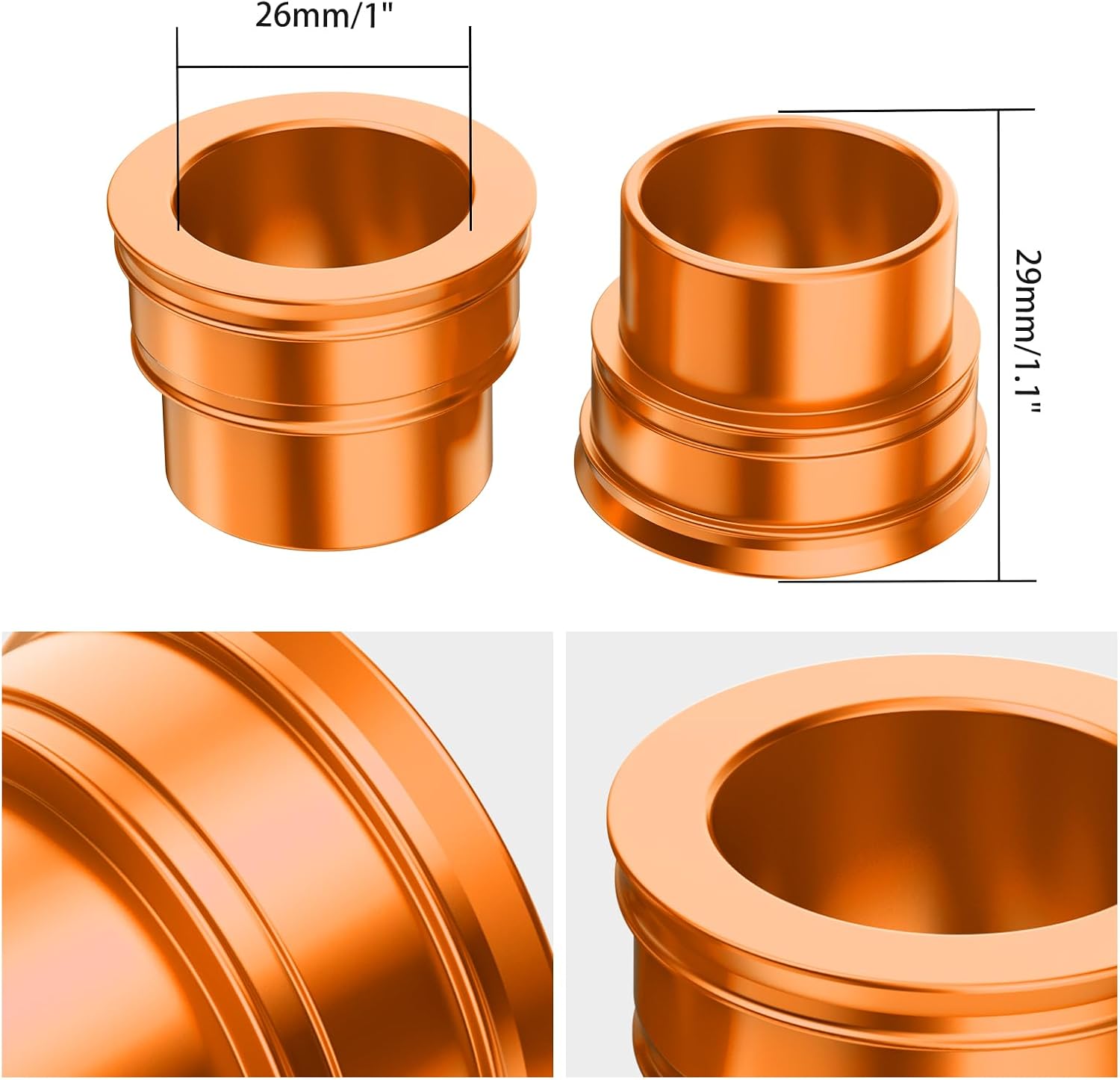 NICECNC Motorcycle Front Wheel Hub Spacers Collars Aluminum Compatible with KTM 125-530 SX SX-F XC-F 2003-2014 125-530 EXC EXC-F EXC-W XC-W SMR 2003-2015,See Fitment