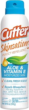 Cutter Skinsations Insect Repellent 6 Pack, Repels Mosquitos, Ticks, Gnats, Fleas, 7% DEET, 6 fl Ounce Aerosol Spray