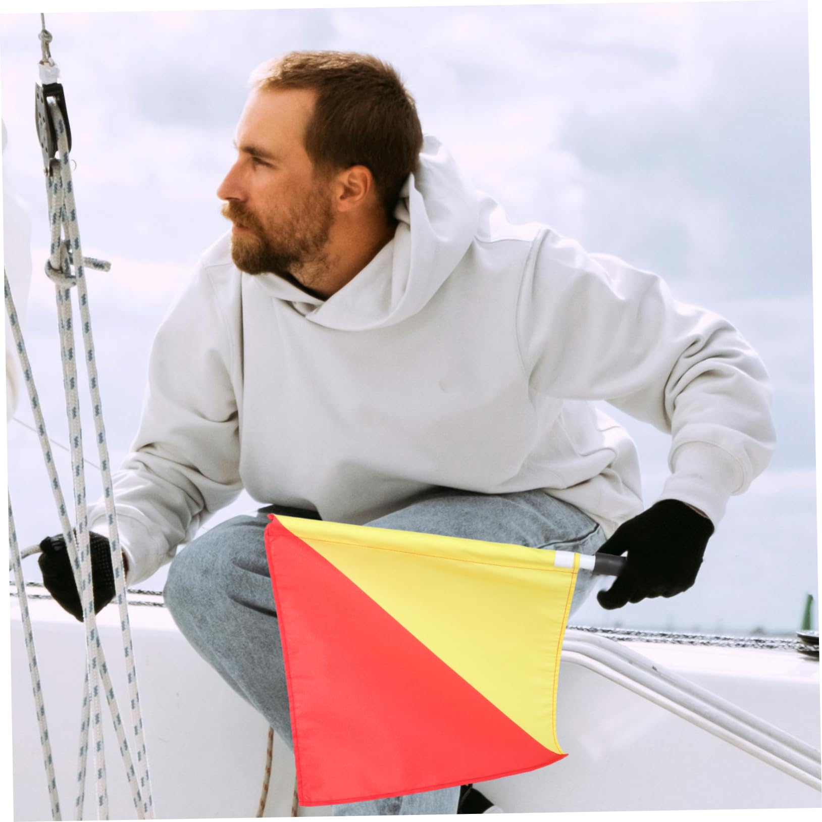 Cabilock Banderas Señalización Seguridad Para Entrenamiento Marino Y Banderas Mano Pvc Rojo Amarillo Para Ejercicios Y Comunicación Naval 2 Piezas X 5