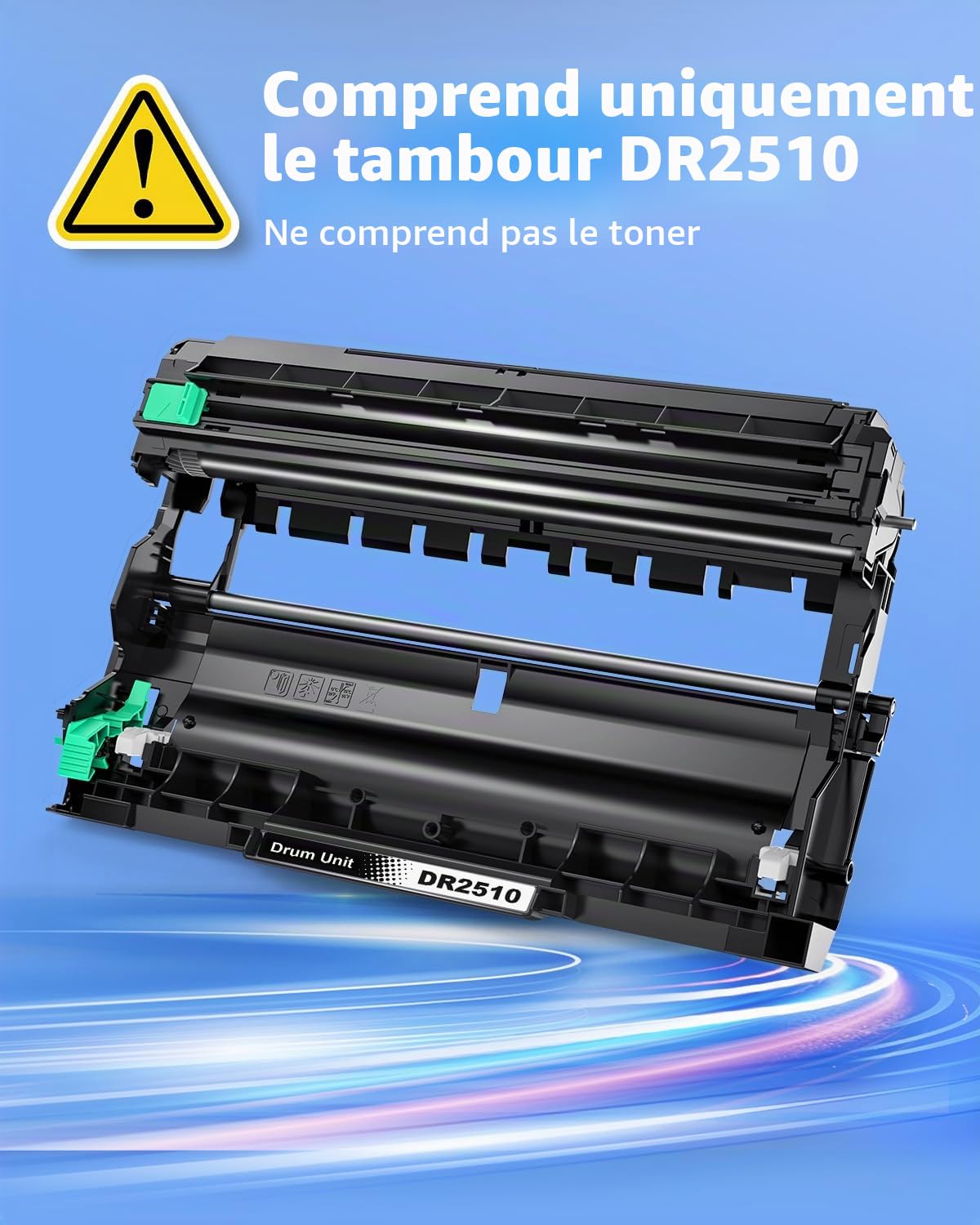 INK4U DR2510 Tambour (2 Pièce, Total 30,000 Pages) Compatible pour Brother DR-2510 Tambour pour DCP-L2627DW HL-L2400DWE DCP-L2620DW MFC-L2860DW DCP-L2665DW DCP-L2660DW MFC-L2860DWE DCP-L260DWE