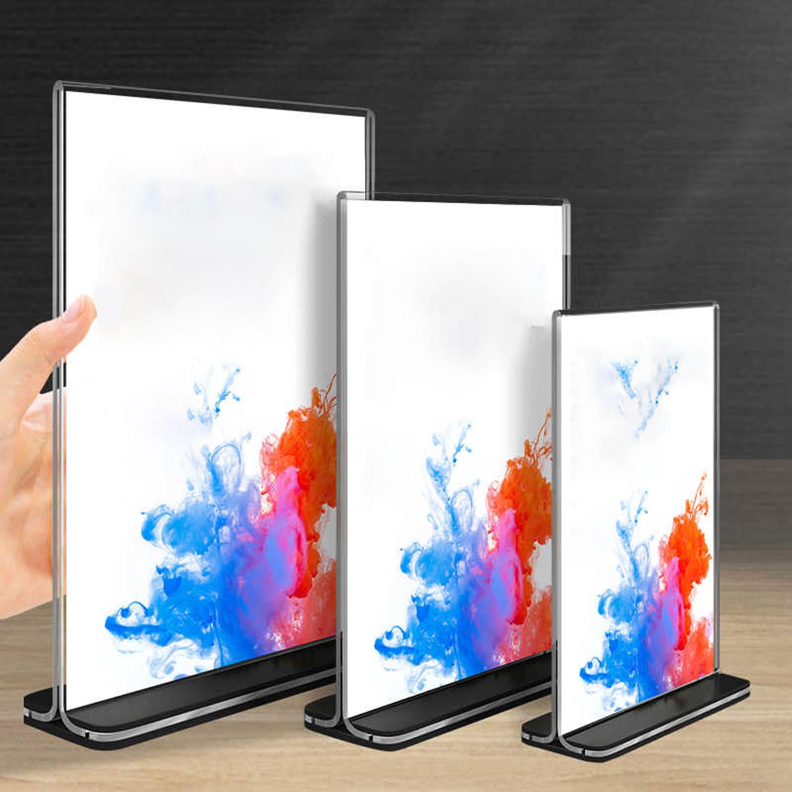 Soporte Carteles De AcríLico,Soporte para Carteles De AcríLico para MenúS,Soporte De Menú De AcríLico,Soporte para Menu Restaurante,Pantalla De Doble Cara,Apto para Restaurantes