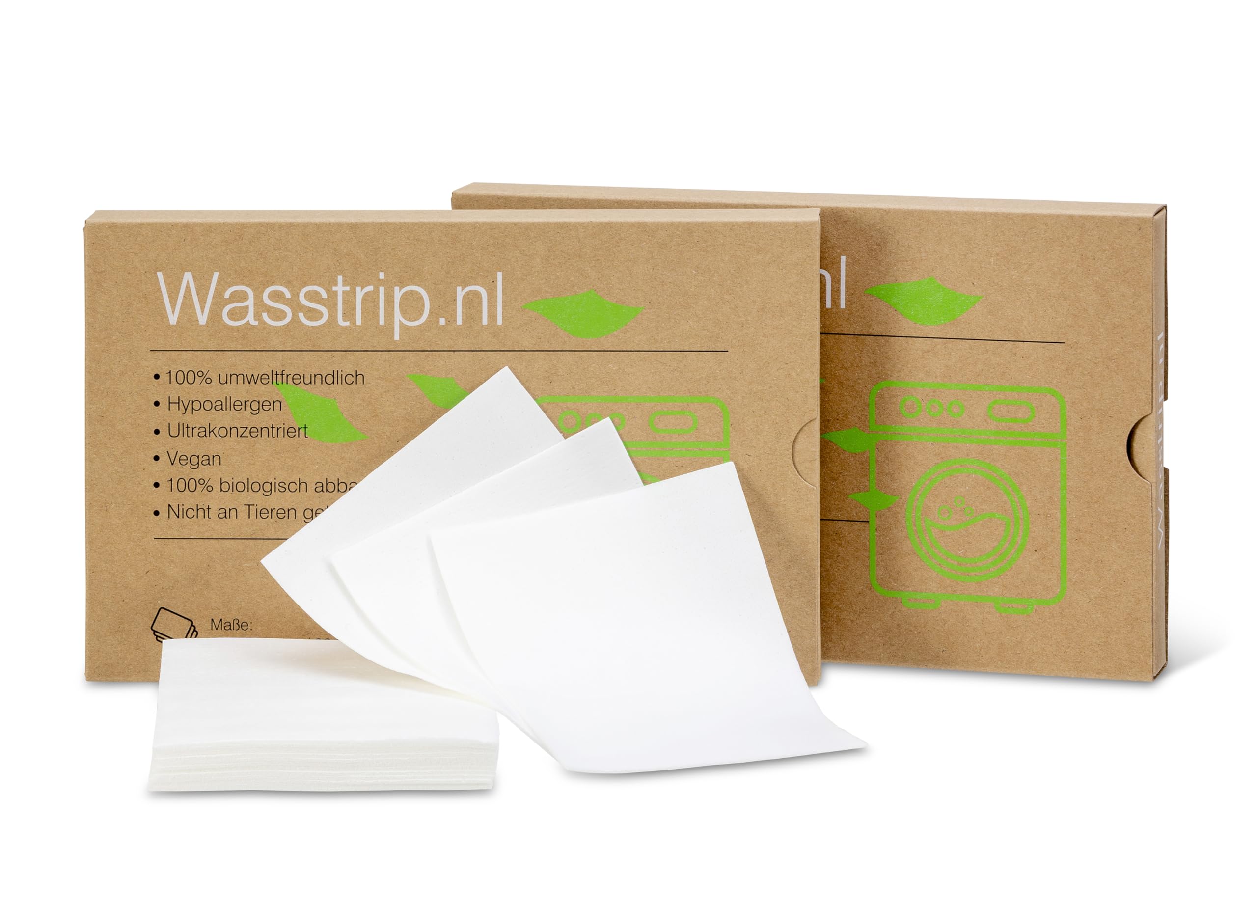 Waschstreifen/Waschmittel blätter Geruchsneutral - 256 Blätter/Wäsche – Waschmittel für alle Waschmaschinen – für Kalt- und Warmwäsche – plastikfreie Verpackung und CO₂-neutral