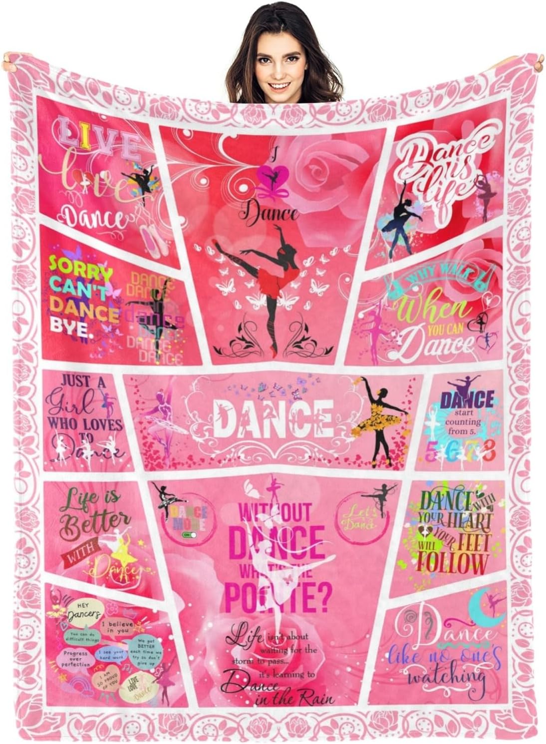 JASUTOT Dancer Gifts Blanket, Dance Recital Gifts for Girls