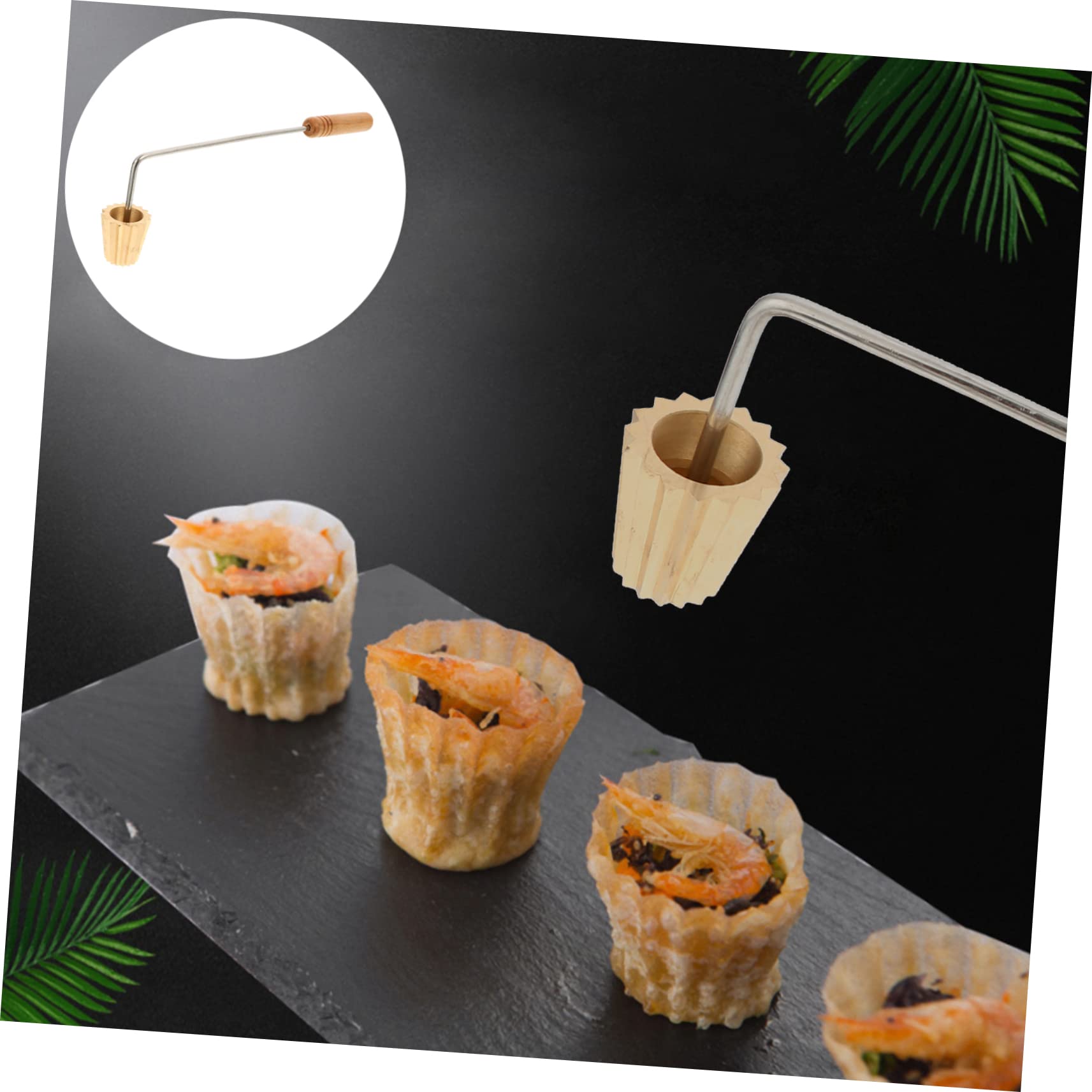 BESTOYARD Stampo Frittelle per Cottura della Crostata in Rame e Legno, Facile da Pulire e Sformare, per Attività di Baking e Feste